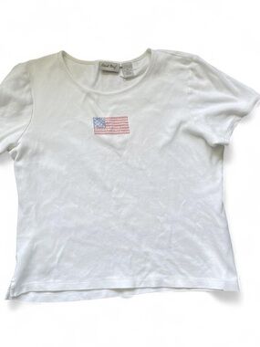 Coral Bay Women's XL Vintage y2K American Flag Americana 250th Birthday USA Tee